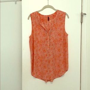 Pink and Orange Floral Blouse